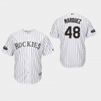 Colorado Rockies #48 German Marquez White Strip New Cool Base Stitched MLB Jersey