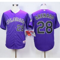 Colorado Rockies #28 Nolan Arenado Purple Cool Base Stitched MLB Jersey