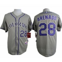Colorado Rockies #28 Nolan Arenado Grey Cool Base Stitched MLB Jersey