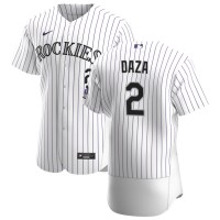 Colorado Colorado Rockies #2 Yonathan Daza Men's Nike White Home 2020 Authentic Player MLB Jersey