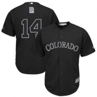 Colorado Colorado Rockies #14 Tony Wolters Majestic 2019 Players' Weekend Cool Base Player Jersey Black