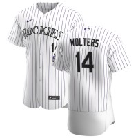 Colorado Colorado Rockies #14 Tony Wolters Men's Nike White Home 2020 Authentic Player MLB Jersey
