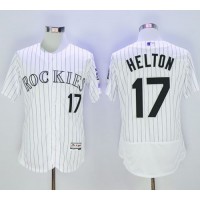 Colorado Rockies #17 Todd Helton White Strip Flexbase Authentic Collection Stitched MLB Jersey
