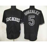 Colorado Rockies #5 Carlos Gonzalez Black Fashion Stitched MLB Jersey