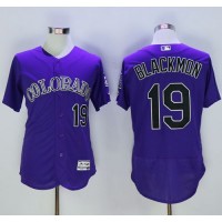 Colorado Rockies #19 Charlie Blackmon Purple Flexbase Authentic Collection Stitched MLB Jersey
