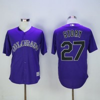 Colorado Rockies #27 Trevor Story Purple New Cool Base Stitched MLB Jersey