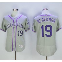 Colorado Rockies #19 Charlie Blackmon Grey Flexbase Authentic Collection Stitched MLB Jersey