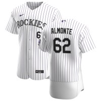 Colorado Colorado Rockies #62 Yency Almonte Men's Nike White Home 2020 Authentic Player MLB Jersey