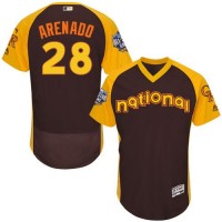 Colorado Rockies #28 Nolan Arenado Brown Flexbase Authentic Collection 2016 All-Star National League Stitched MLB Jersey