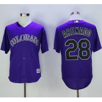 Colorado Rockies #28 Nolan Arenado Purple New Cool Base Stitched MLB Jersey