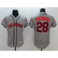 Colorado Rockies #28 Nolan Arenado Grey Fashion Stars & Stripes Flexbase Authentic Stitched MLB Jersey