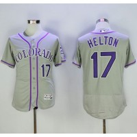 Colorado Rockies #17 Todd Helton Grey Flexbase Authentic Collection Stitched MLB Jersey