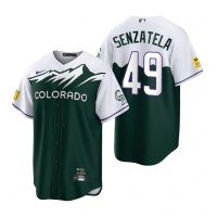 Colorado Colorado Rockies #49 Antonio Senzatela Green Men's MLB Nike 2022 City Connect Game Jersey