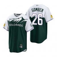 Colorado Colorado Rockies #26 Austin Gomber Green Men's MLB Nike 2022 City Connect Game Jersey