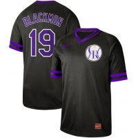 Nike Colorado Rockies #19 Charlie Blackmon Black Authentic Cooperstown Collection Stitched MLB Jersey