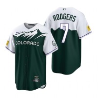 Colorado Colorado Rockies #7 Brendan Rodgers Green Men's MLB Nike 2022 City Connect Game Jersey