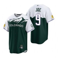 Colorado Colorado Rockies #9 Connor Joe Green Men's MLB Nike 2022 City Connect Game Jersey