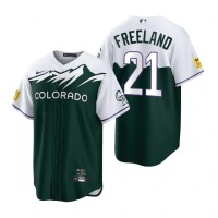 Colorado Colorado Rockies #21 Kyle Freeland Green Men's MLB Nike 2022 City Connect Game Jersey