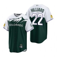 Colorado Colorado Rockies #22 Sam Hilliard Green Men's MLB Nike 2022 City Connect Game Jersey