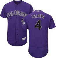Colorado Rockies #4 Pat Valaika Purple Flexbase Authentic Collection Stitched MLB Jersey
