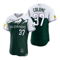 Colorado Colorado Rockies #37 Alex Colome Green Men's MLB Nike Authentic 2022 City Connect Jersey