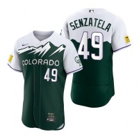 Colorado Colorado Rockies #49 Antonio Senzatela Green Men's MLB Nike Authentic 2022 City Connect Jersey