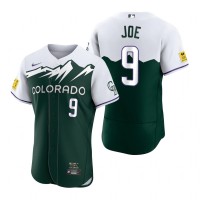 Colorado Colorado Rockies #9 Connor Joe Green Men's MLB Nike Authentic 2022 City Connect Jersey