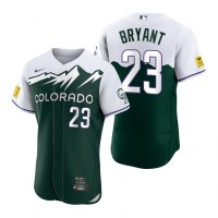Colorado Colorado Rockies #23 Kris Bryant Green Men's MLB Nike Authentic 2022 City Connect Jersey