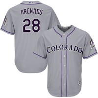 Colorado Rockies #28 Nolan Arenado Grey New Cool Base Stitched MLB Jersey