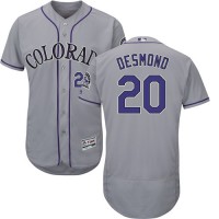 Colorado Rockies #20 Ian Desmond Grey Flexbase Authentic Collection Stitched MLB Jersey