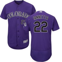 Colorado Rockies #22 Chris Iannetta Purple Flexbase Authentic Collection Stitched MLB Jersey