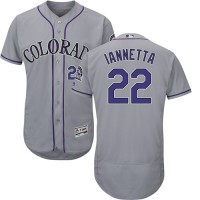 Colorado Rockies #22 Chris Iannetta Grey Flexbase Authentic Collection Stitched MLB Jersey