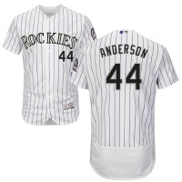 Colorado Rockies #44 Tyler Anderson White Strip Flexbase Authentic Collection Stitched MLB Jersey