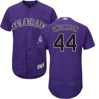 Colorado Rockies #44 Tyler Anderson Purple Flexbase Authentic Collection Stitched MLB Jersey