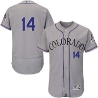 Colorado Rockies #14 Tony Wolters Grey Flexbase Authentic Collection Stitched MLB Jersey