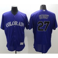 Colorado Rockies #27 Trevor Story Purple Flexbase Authentic Collection Stitched MLB Jersey