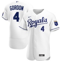Kansas City Kansas City Royals #4 Alex Gordon Men's Nike White Home 2020 Authentic Player MLB Jersey