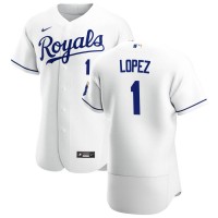 Kansas City Kansas City Royals #1 Nicky Lopez Men's Nike White Home 2020 Authentic Player MLB Jersey