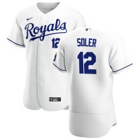 Kansas City Kansas City Royals #12 Jorge Soler Men's Nike White Home 2020 Authentic Player MLB Jersey