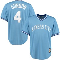 Kansas City Kansas City Royals #4 Alex Gordon Majestic Cooperstown Collection Cool Base Player Jersey Blue
