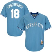 Kansas City Kansas City Royals #18 Bret Saberhagen Majestic Cool Base Cooperstown Collection Player Jersey Blue