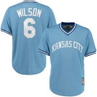 Kansas City Kansas City Royals #6 Willie Wilson Majestic Cool Base Cooperstown Collection Player Jersey Blue
