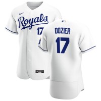 Kansas City Kansas City Royals #17 Hunter Dozier Men's Nike White Home 2020 Authentic Player MLB Jersey