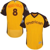 Kansas City Royals #8 Mike Moustakas Gold Flexbase Authentic Collection 2016 All-Star American League Stitched MLB Jersey