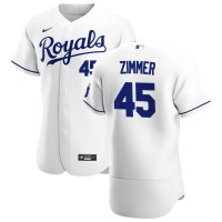 Kansas City Kansas City Royals #45 Kyle Zimmer Men's Nike White Home 2020 Authentic Player MLB Jersey