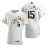 Kansas City Kansas City Royals #15 Whit Merrifield White Nike Men's Authentic Golden Edition MLB Jersey