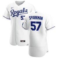 Kansas City Kansas City Royals #57 Glenn Sparkman Men's Nike White Home 2020 Authentic Player MLB Jersey