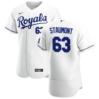 Kansas City Kansas City Royals #63 Josh Staumont Men's Nike White Home 2020 Authentic Player MLB Jersey
