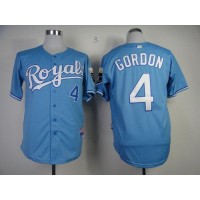 Kansas City Royals #4 Alex Gordon Light Blue Cool Base Stitched MLB Jersey