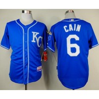 Kansas City Royals #6 Lorenzo Cain Light Blue Alternate 2 Cool Base Stitched MLB Jersey